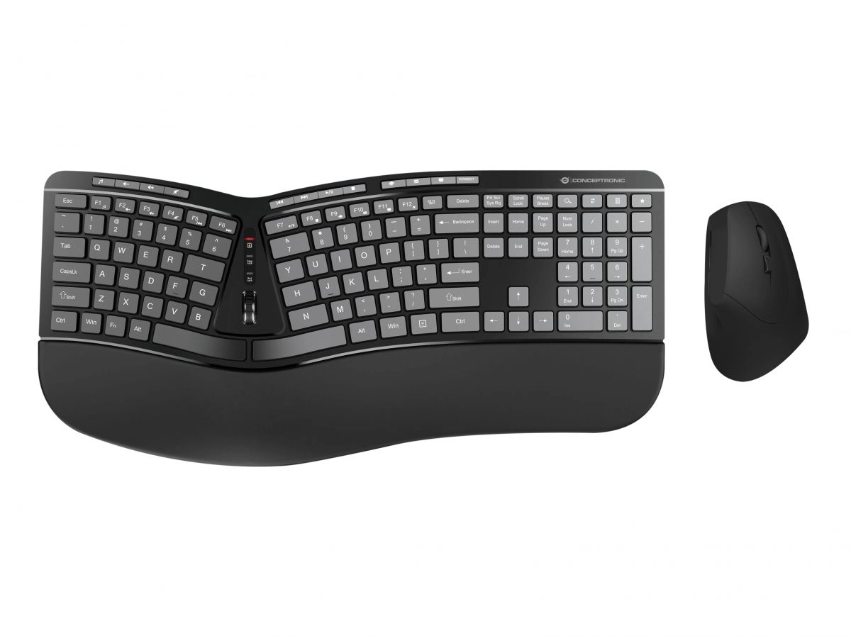 Conceptronic ORAZIO02US tastatūra Pele iekļauta Birojs RF Bezvadu QWERTY Amerikāņu angļu valoda Melns
