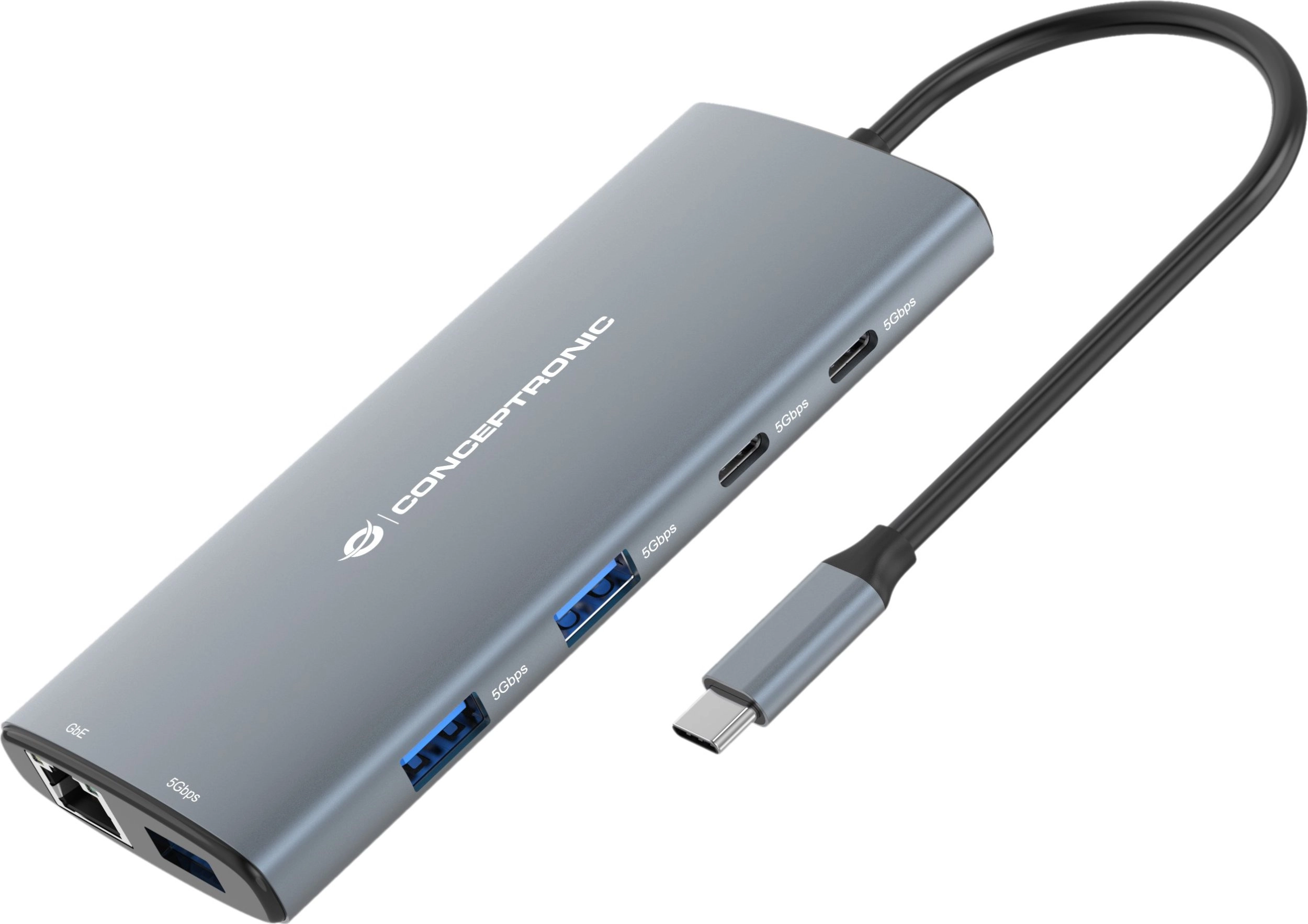 CONCEPTRONIC 10-1 Dock USB-C-HDMI/2xUSB-C/3xUSB-A/+ 20cm gr