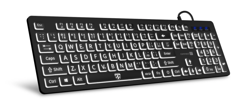 Connect IT CKB-7100-CS tastatūra Mājas/Biroja USB Slovāku, Čehu Melns