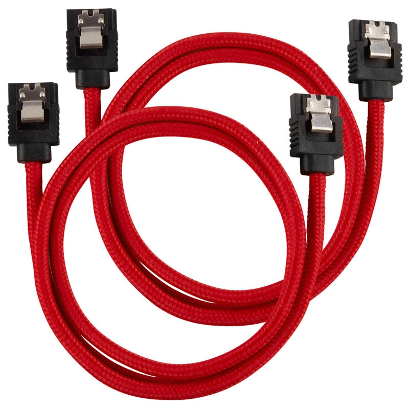 Corsair Premium Sleeved SATA-Kabel rot 60cm