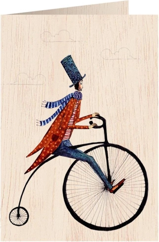 Wooden card C6 + envelope Retro