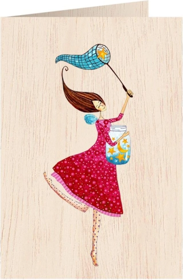 C6 wooden card + jar of