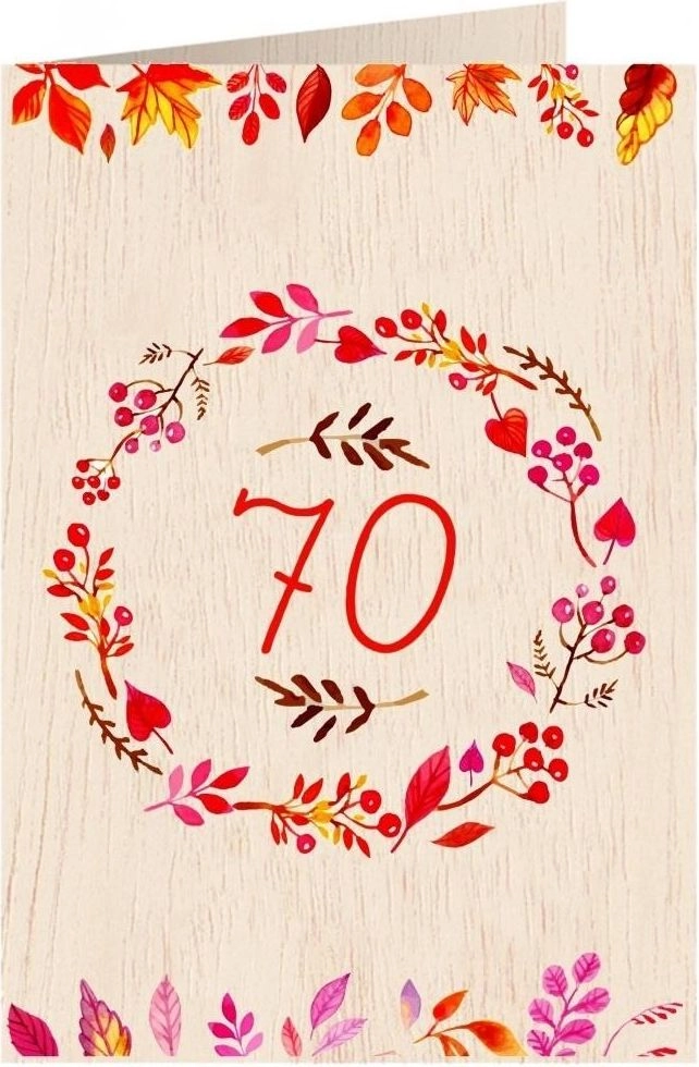 Wooden card C6 + envelope 70th