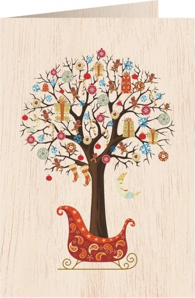 Cozywood C6 wooden card with envelope