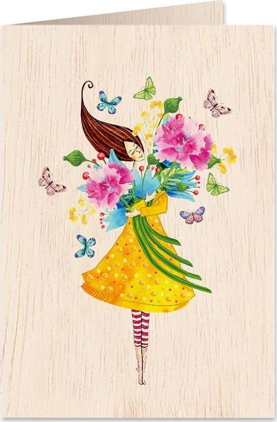 Cozywood C6 wooden card + Bouquet