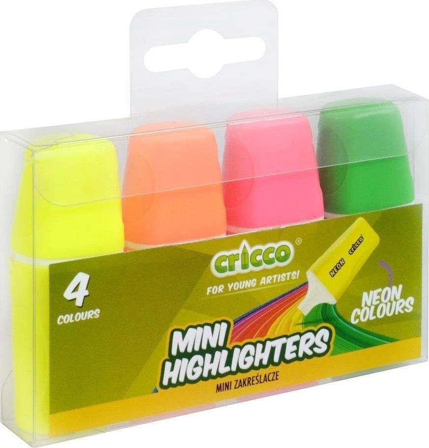 Mini neon highlighters 4 colors CRICCO