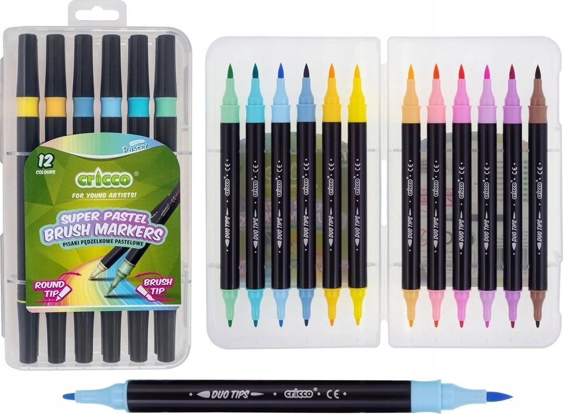 Cricco Pastel double-sided brush pens  12