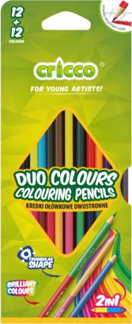 Cricco Double-sided crayons 12/24 colors CRICCO