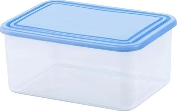 Food jar rectangle 1 2L transparent/blue