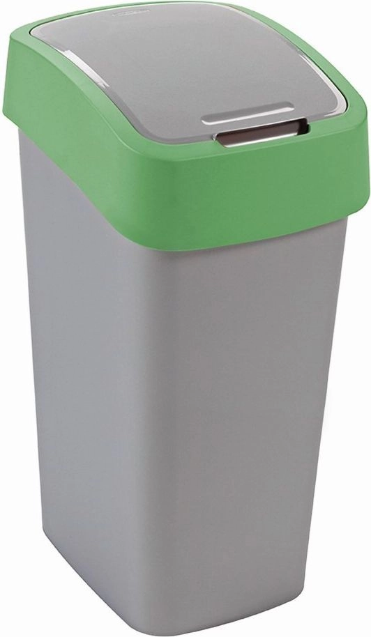 Waste bucket Flip Bin 45L silver/green