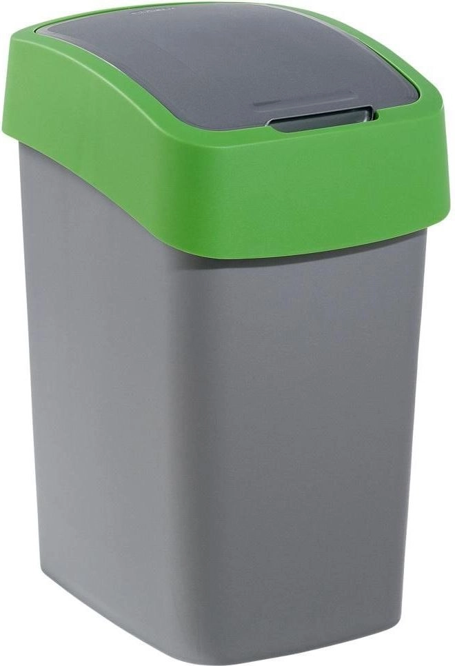 Waste bucket Flip Bin 25L silver/green