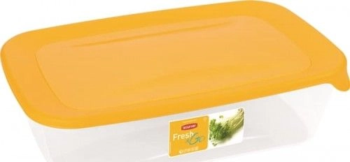 Food jar rectangle 2L FreshGo yellow