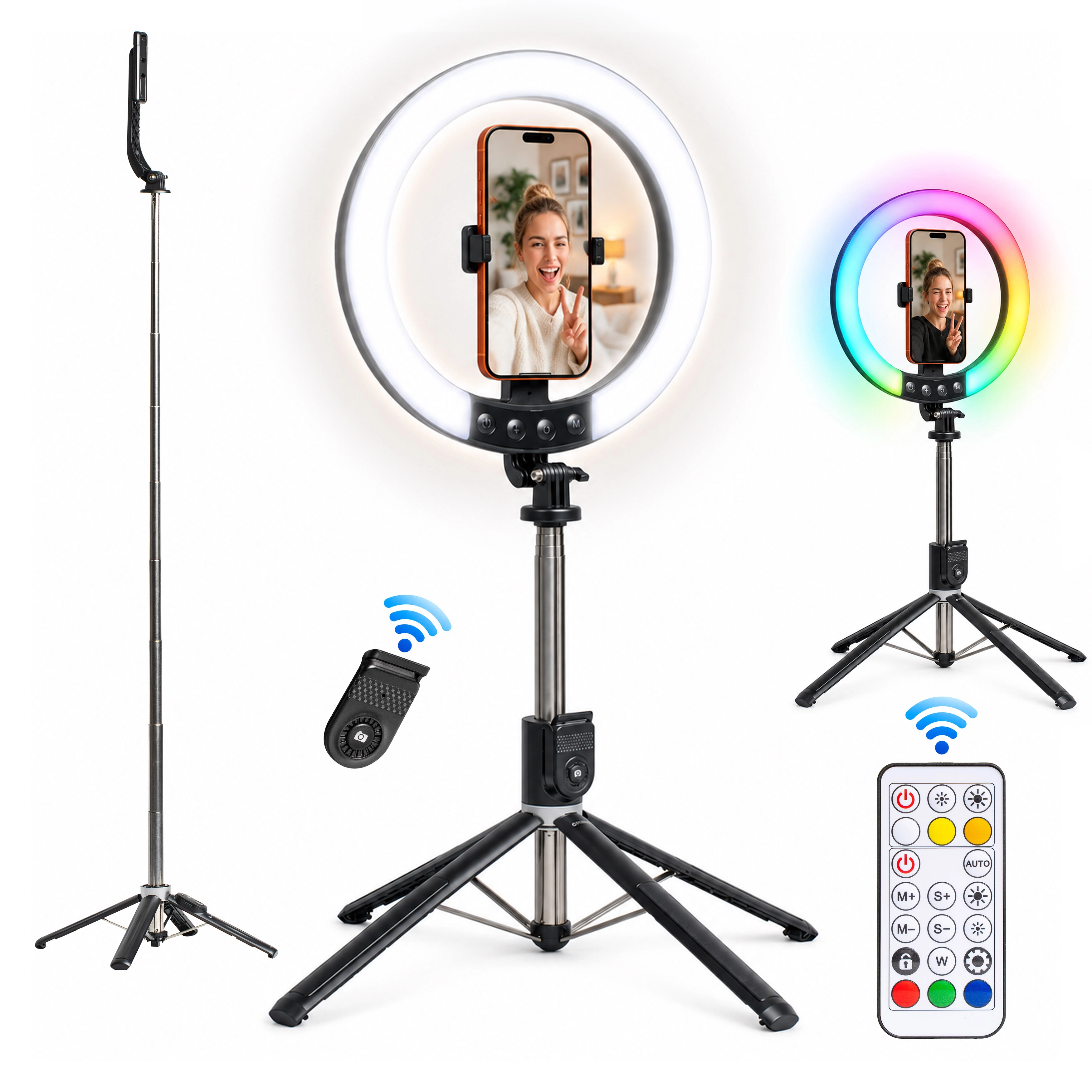 D-Fruit ringlight 10" + tripod-selfie stick