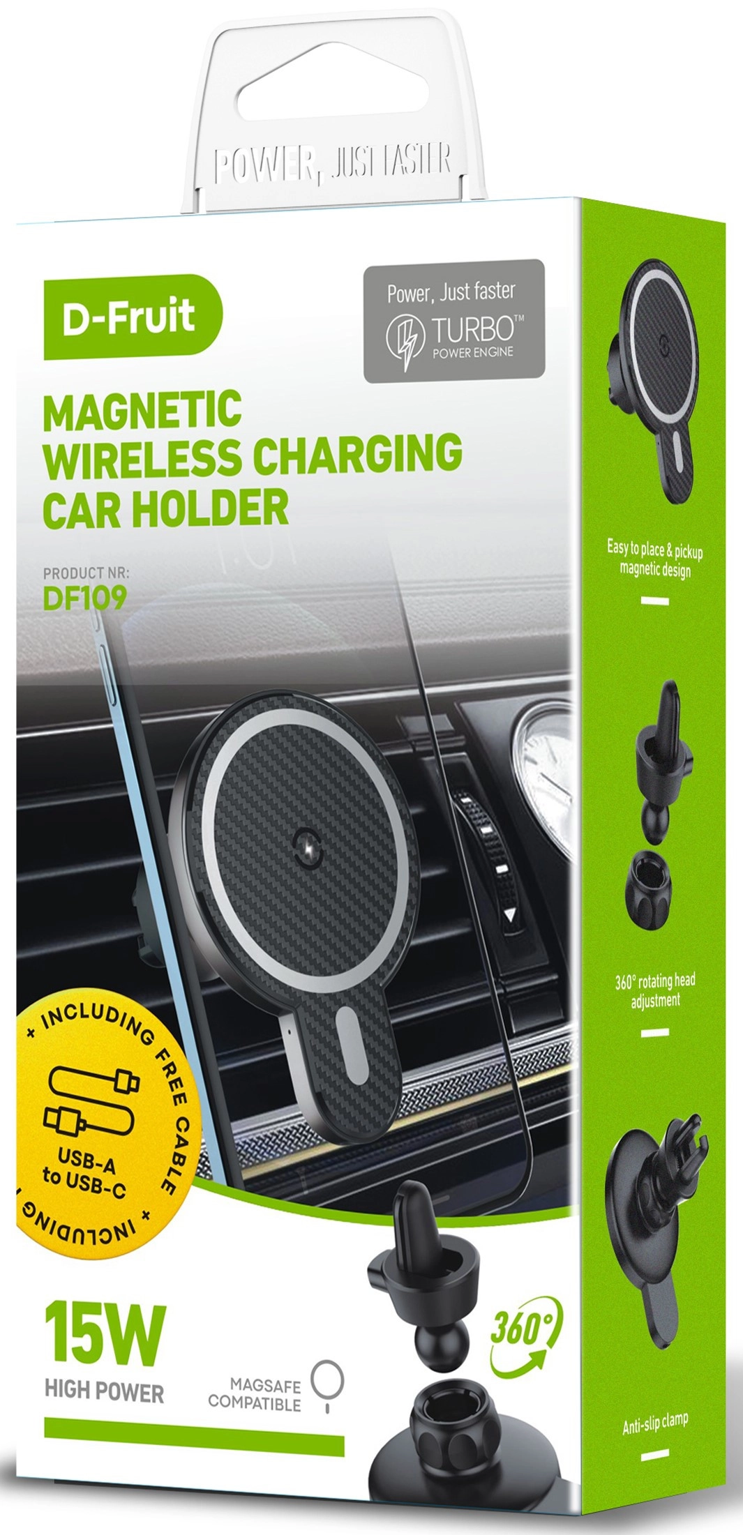 D-Fruit phone car mount + wireless