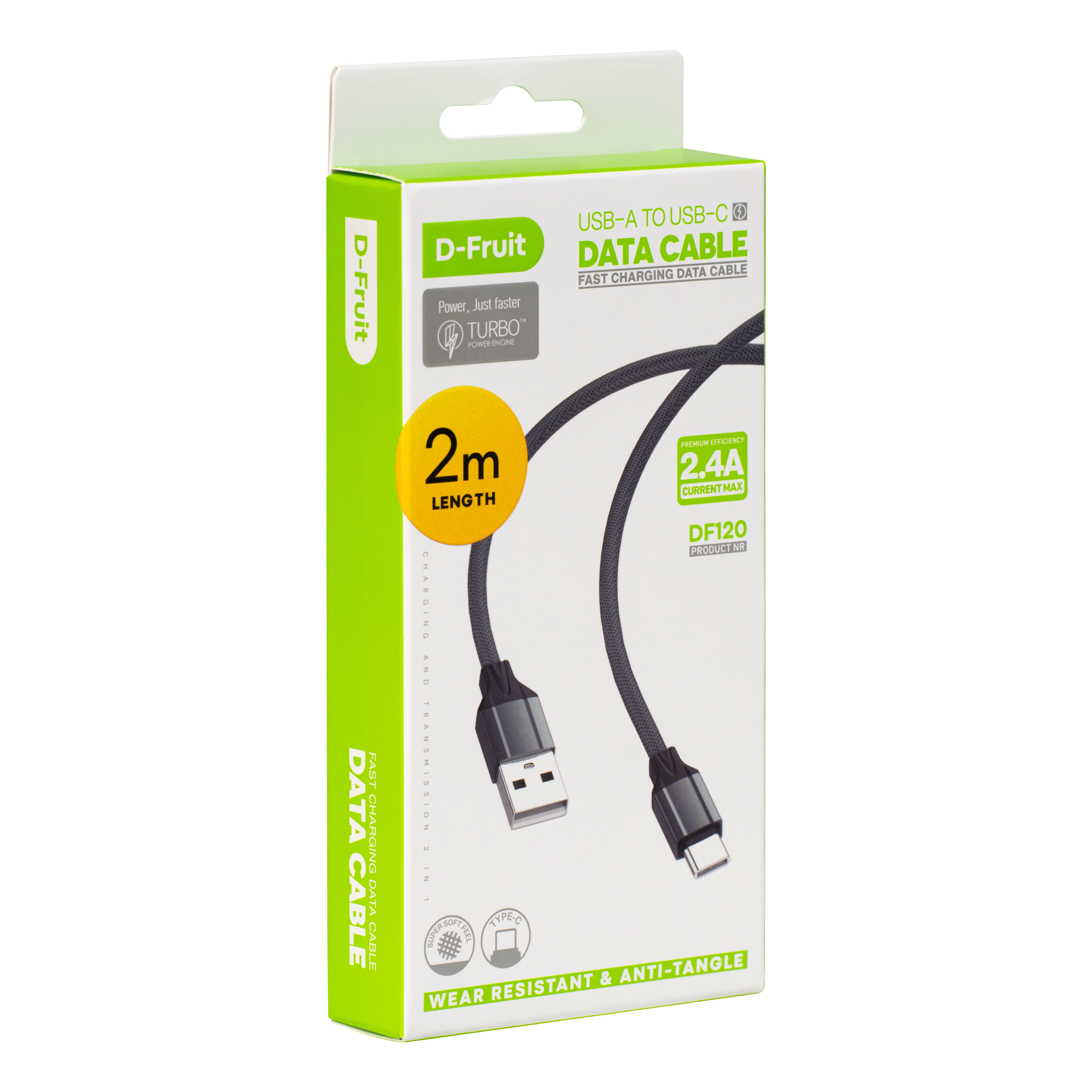 D-Fruit cable USB-A - USB-C 2m