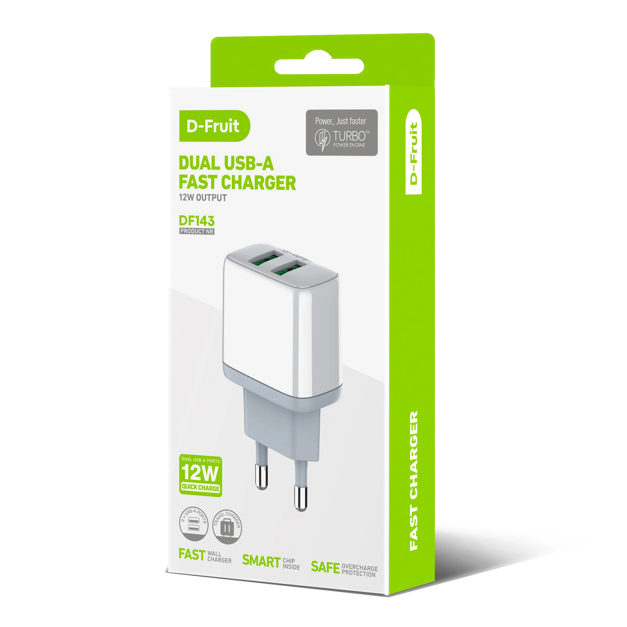 D-Fruit charger 12W 2xUSB-A DF143 (