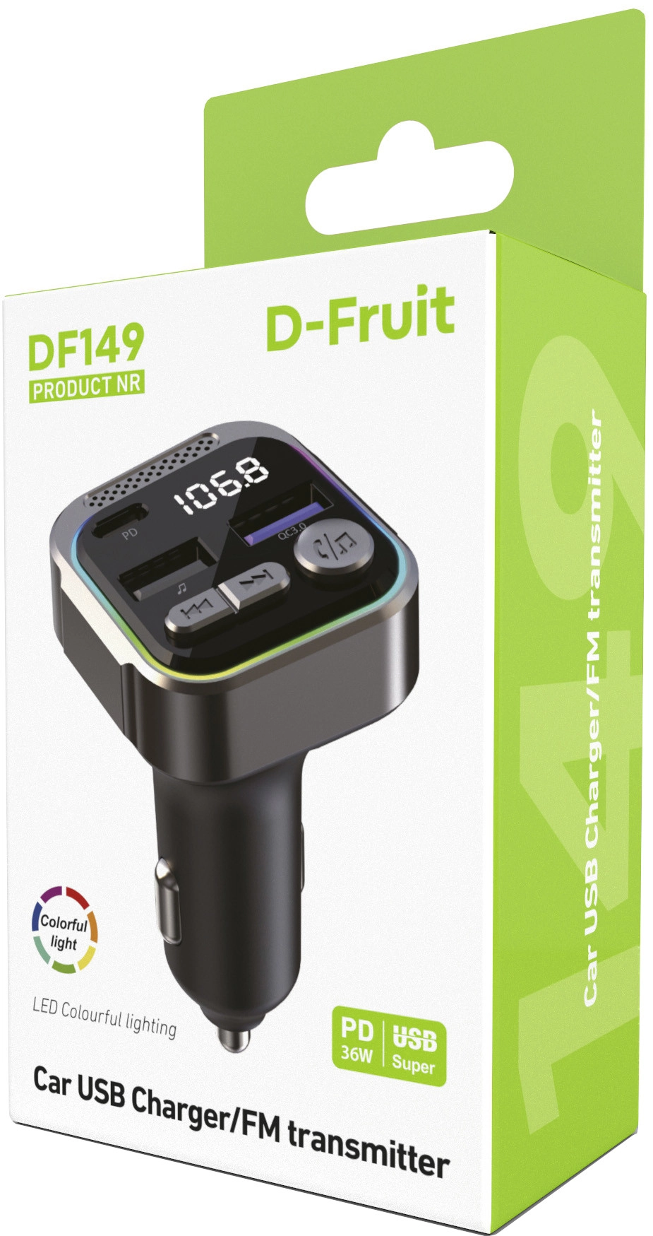 D-Fruit FM transmitter/USB charger DF149 50523