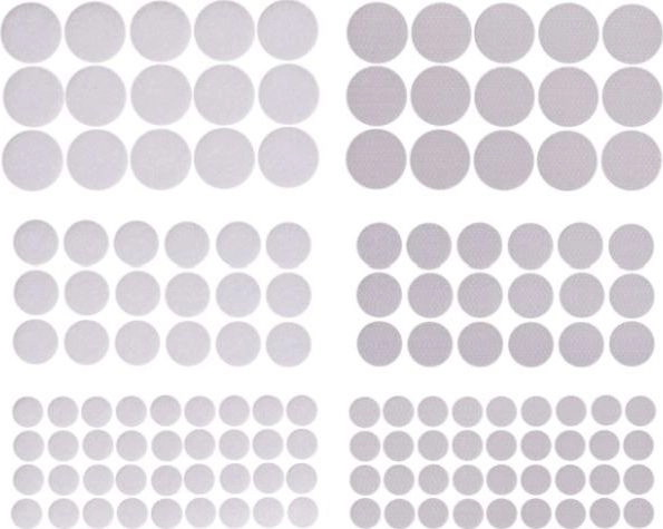 Round self-adhesive Velcro  white  69 pieces