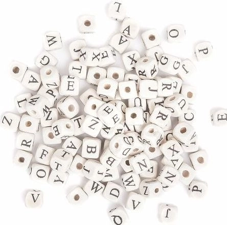 Wooden letter beads 100 pcs AM036DLP