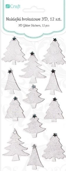 3D Christmas tree glitter stickers 12