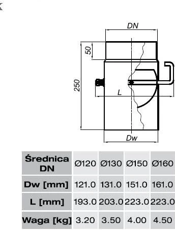 Darco SZK valve in pipe 160-CZ2(ML)