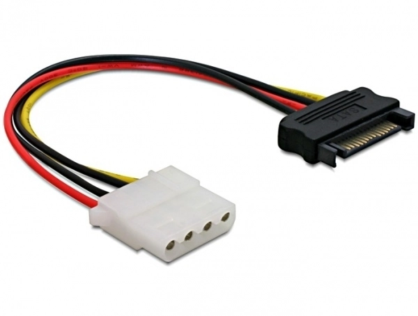 DeLOCK Power SATA/Molex Cable Black Red