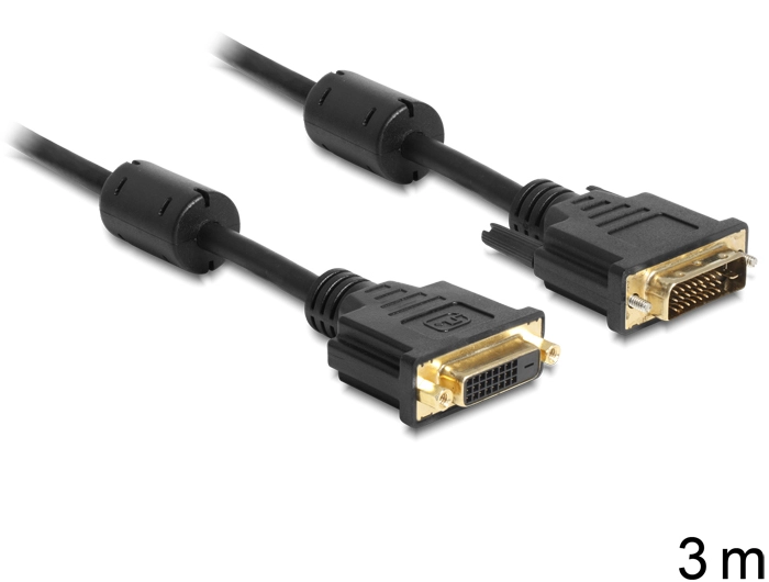 DeLOCK DVI-D/DVI-D 3m DVI cable Black