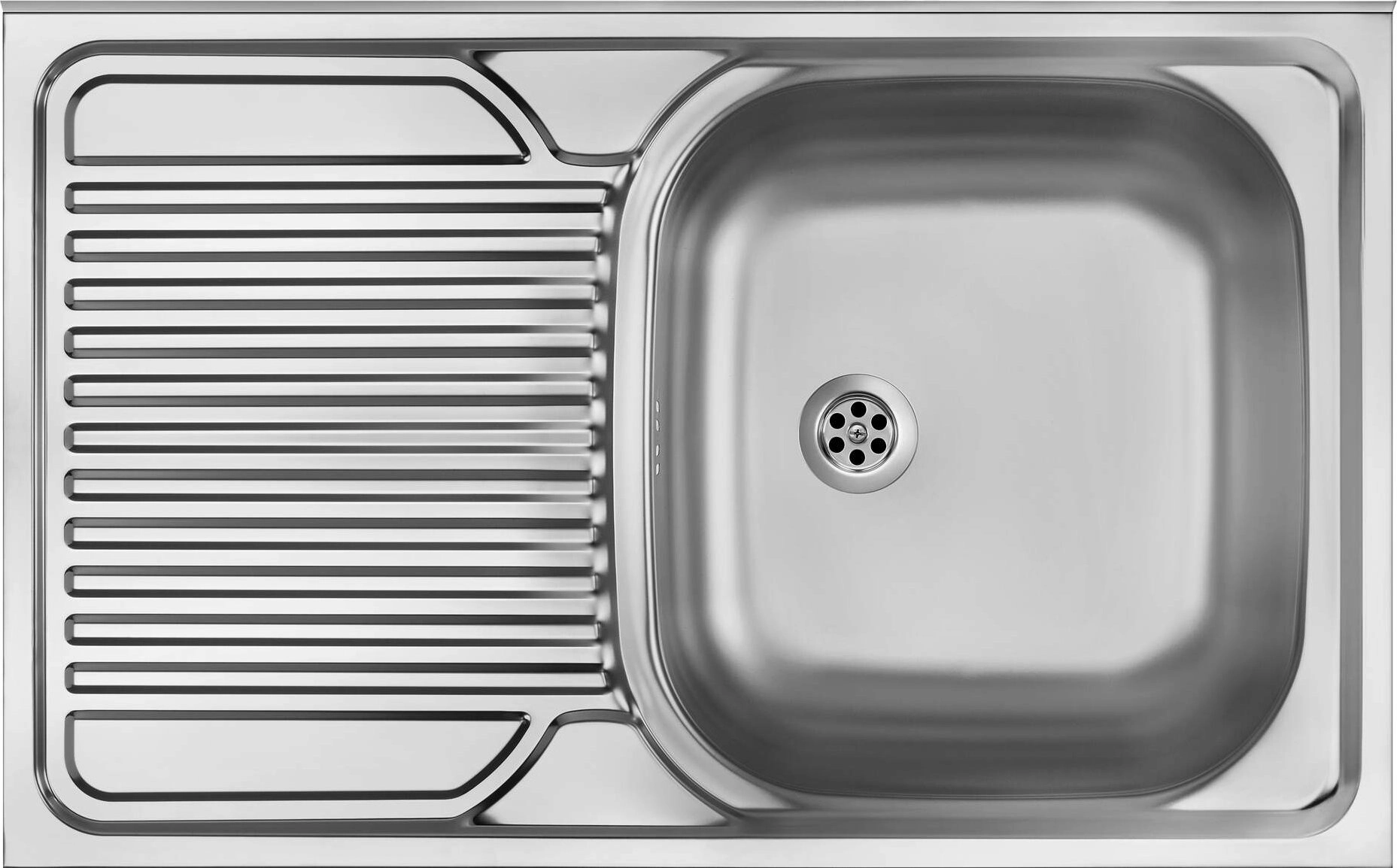 Steel sink 1-bowl with left drainer
