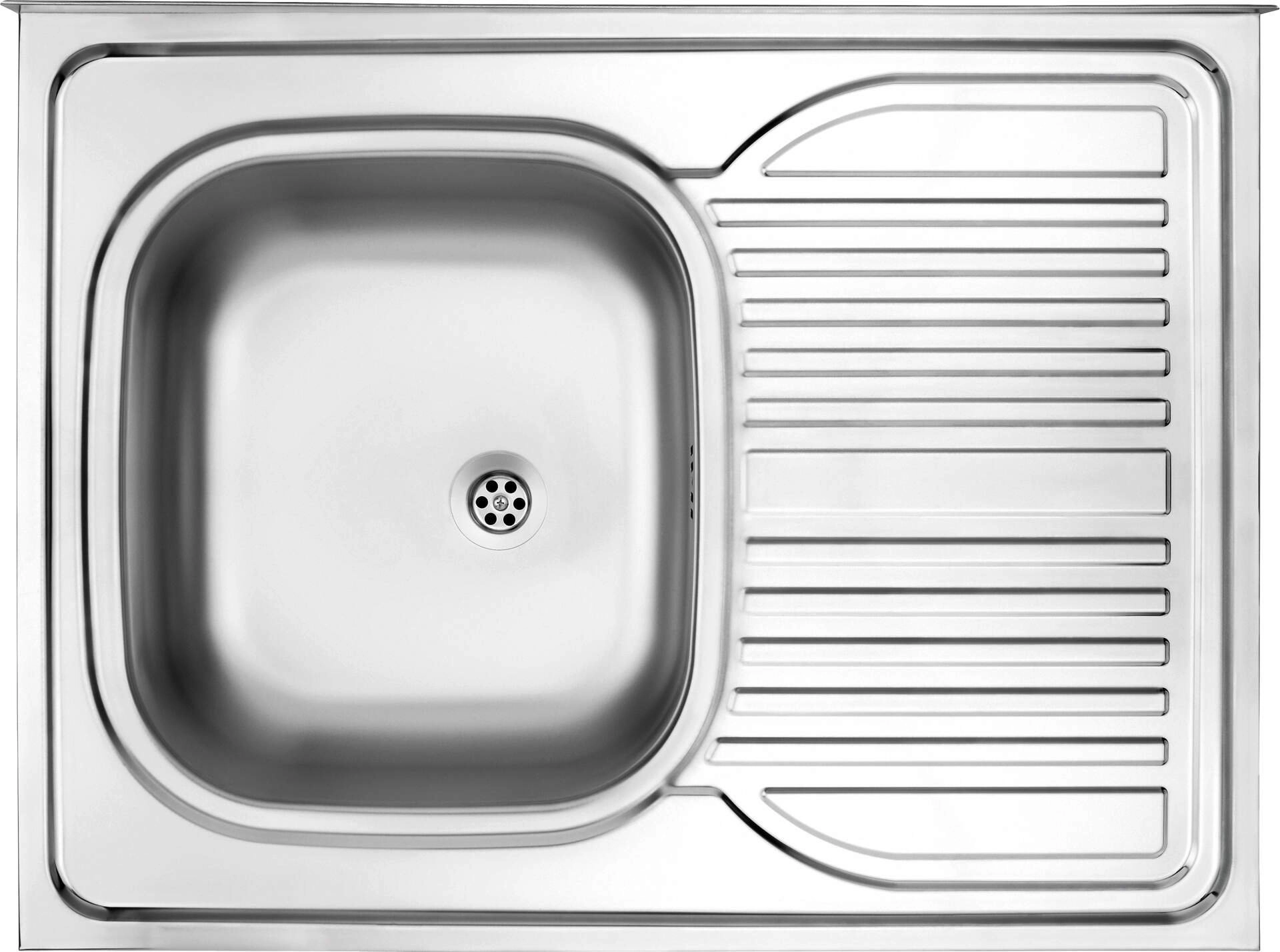 1-bowl steel sink with drainer on