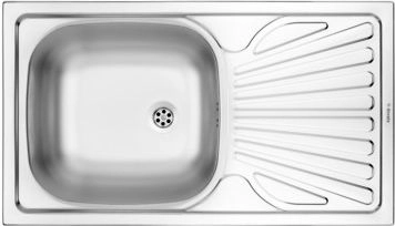 1-bowl steel sink with drainer ZMU