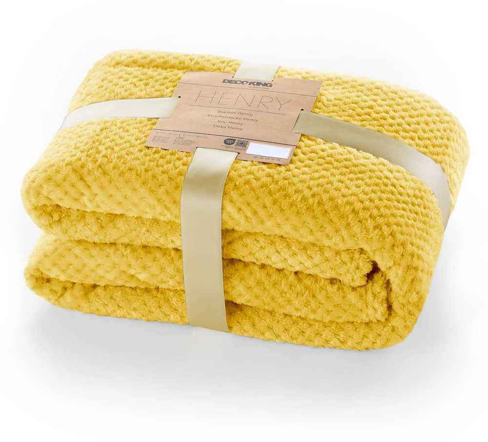 Blanket DecoKing HENRY 70x150 mustard color