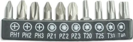 Dedra zestaw bitów 10 sztuk 25mm: