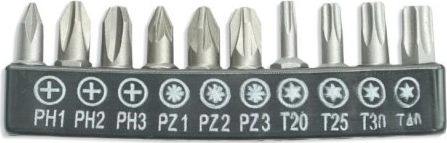 Dedra zestaw bitów 10 sztuk  25mm: