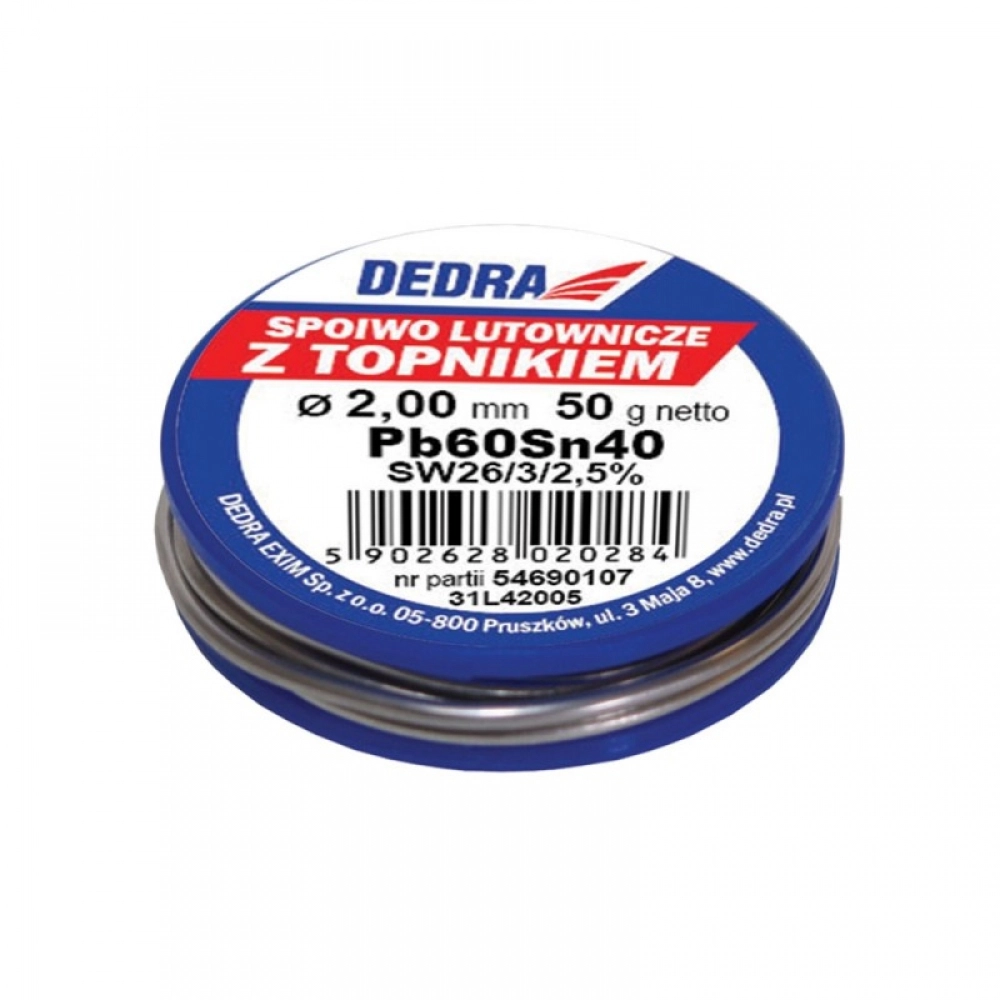 Dedra Lut z topnikiem Pb60Sn40 2mm