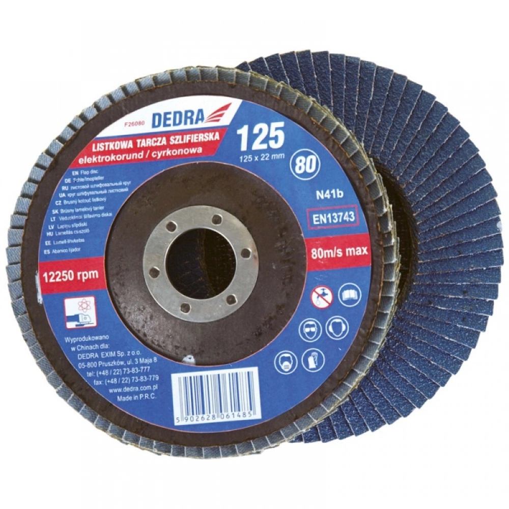 Dedra Listkowa tarcza szlifierska 125x22mm cyrkon