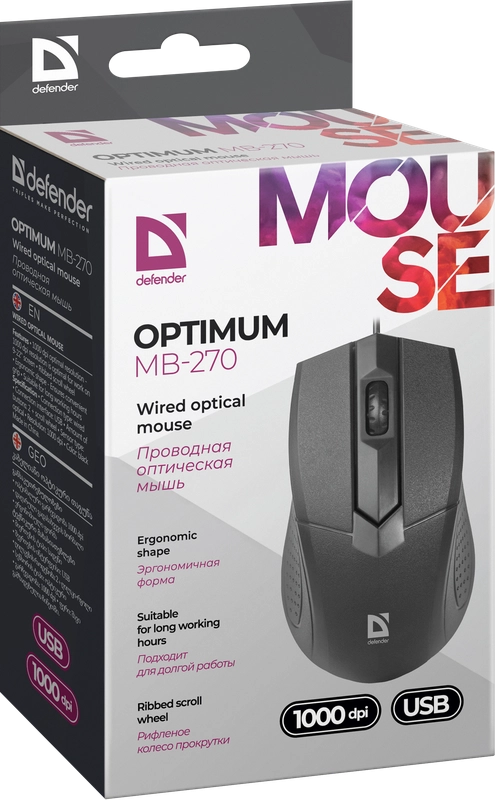 Defender Optimum MB-270 mouse Office Right-hand