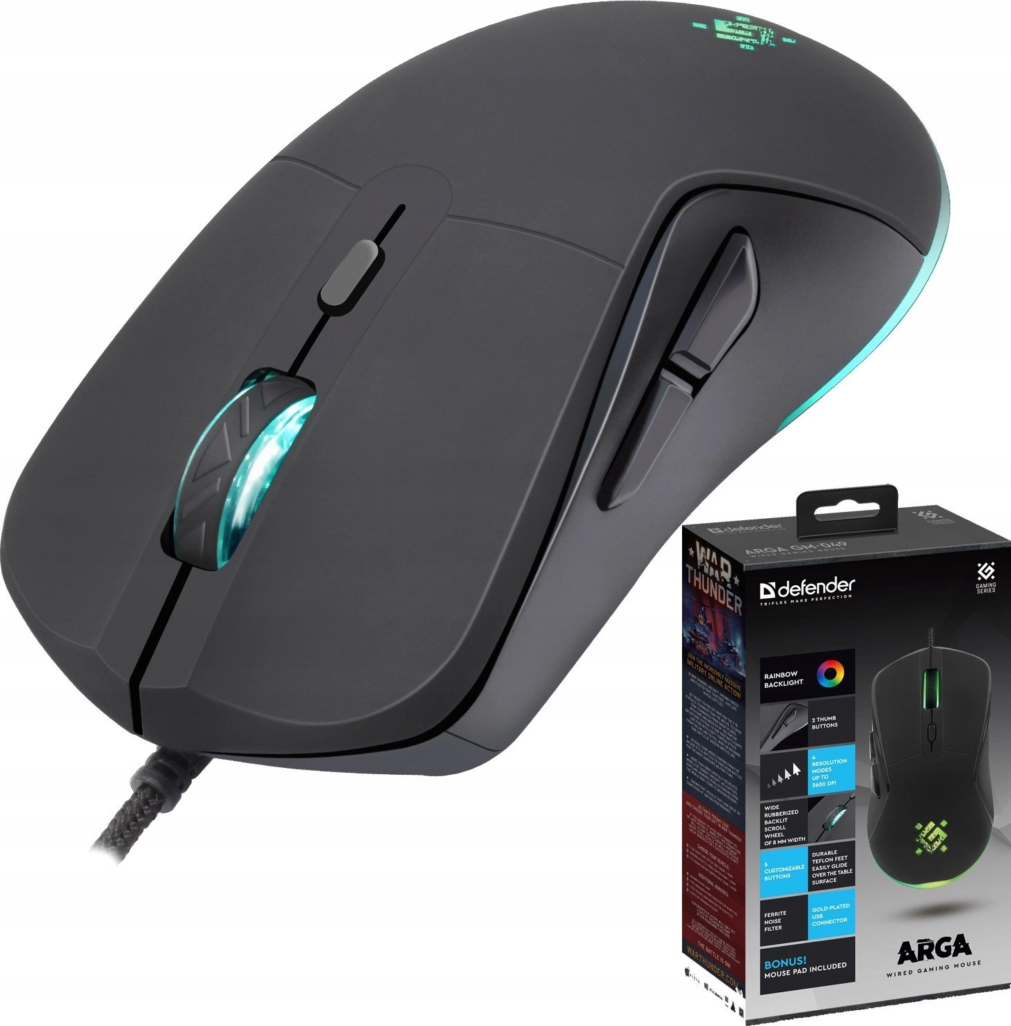 Defender ARGA GM-049 3600dpi 6P wired