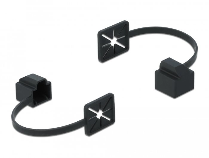 DELOCK Staubschutz RJ45 Stecker Befestigungsclip schwarz