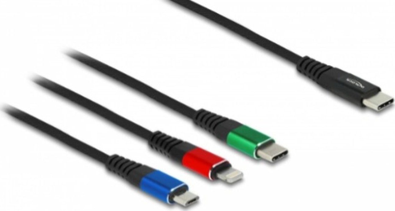 Delock Ladekabel USB-C Micro-USB/Lightning/USB-C 86596