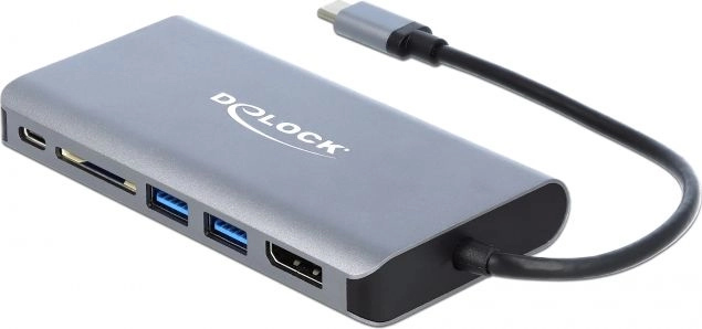 DELOCK USB-C Dockingstation 4K-HDMI/DP/USB3.0/SD/LAN/PD 3