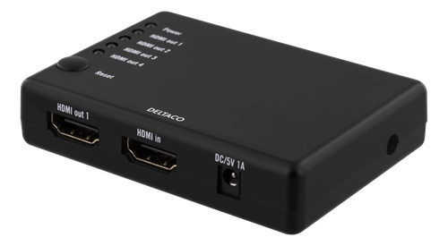 Deltaco HDMI-7051 video splitter 4x HDMI