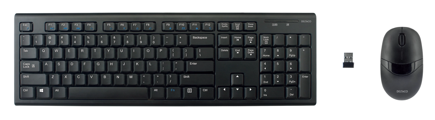 Deltaco TB-114-US keyboard Mouse included Home