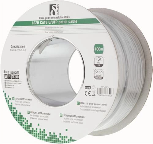 Deltaco TP-48PH networking cable Grey 100