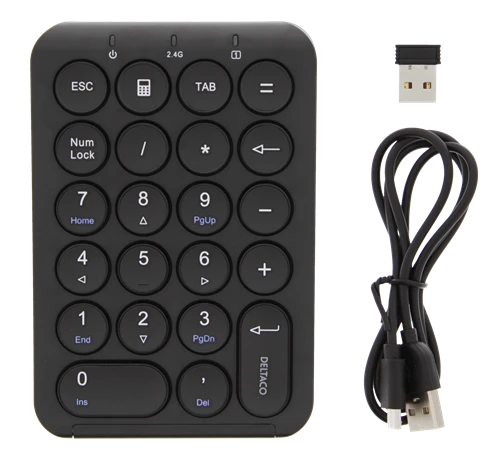 Wireless numeric keypad DELTACO 2.4GHz