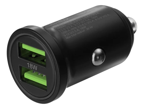 DELTACO USB car charger  2x USB-A