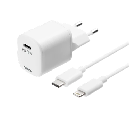 Deltaco PD LadegerÀ t 20W USB-C+Lightning