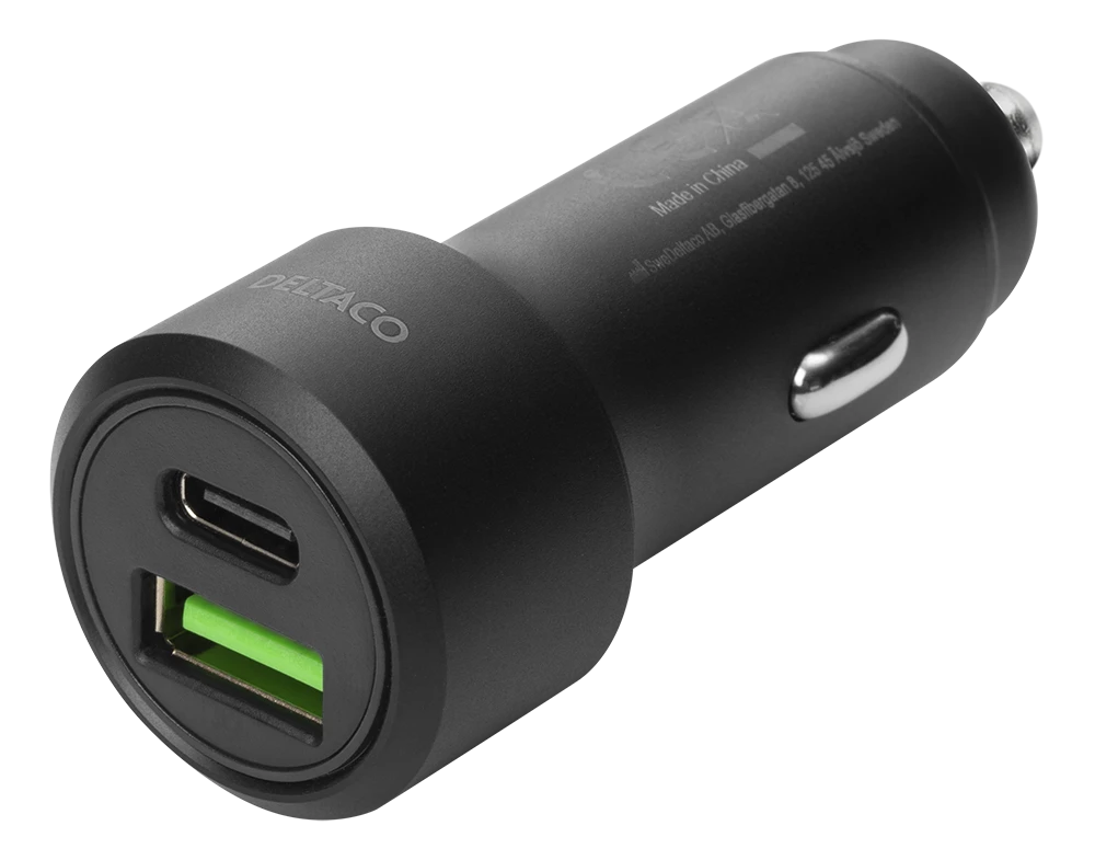 Car USB charger DELTACO 1x USB-C