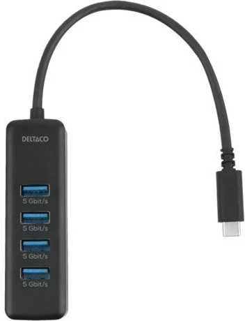 USB-C hub DELTACO  5 Gbps  4x