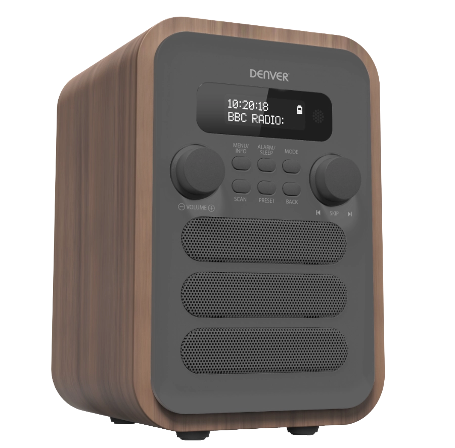 Denver DAB-48GREY Personal Digital Grey  Wood