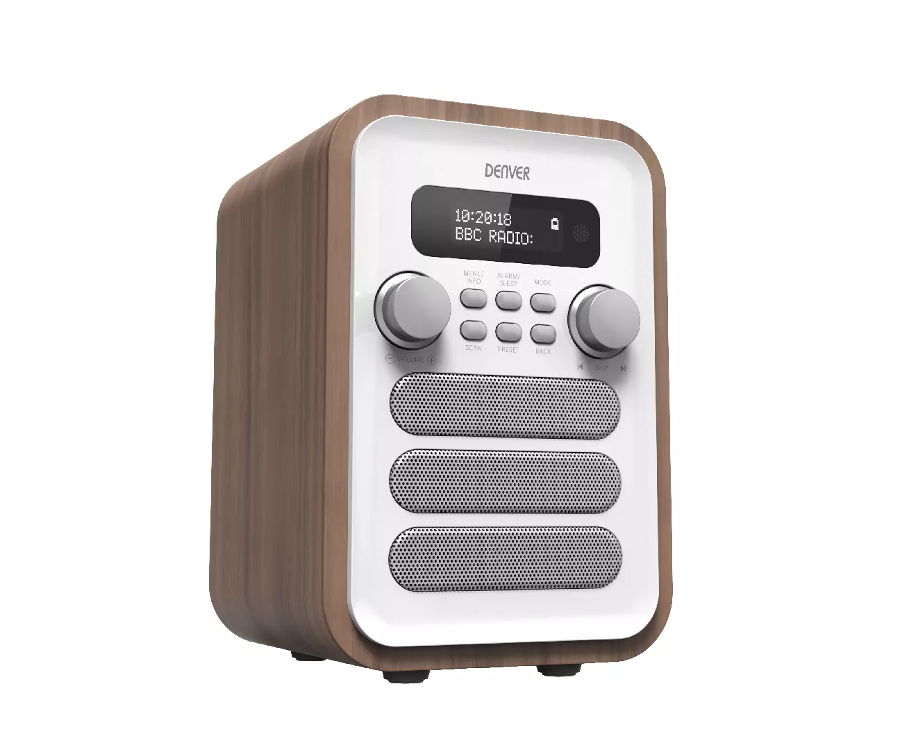 Denver DAB-48WHITE Personal Digital White  Wood
